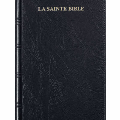 Black leather Bible with gold title (1)