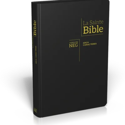 Bible NEG 7 Gros Caract., Noire, Onglets, Dorée, Zip