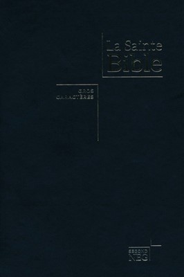 Bible NEG 7 Gros Caractères Noire Onglets Zip